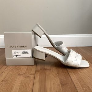 Marc Fisher Ivory Casper Leather Thick Braided Sandals size 6.5